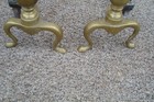 60996 Pair Brass  Fireplace Mantle  Mantel Andirons