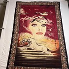 Vintage 90s Unicorn Fantasy Tapestry Surreal Mystic Wall Hanging
