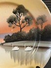 Hand Painted Decorative Plates Swan On Lake Pond With Sunset 7 1 4    Set Of 5