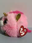 Nwt Ty Puffies Fantasia - Pink Unicorn Plush Ball  Stuffed Animal May 8th 2in