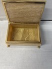 Vintage Onyx Stone Brass Lion Claw Foot Feet Footed Hinged Jewelry Trinket Box