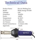 110v Weldy 1600w Hot Air Gun Heat Blast Torch Overlap Plastic Welder Floor Tool