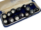 Mismatched Lot Of 15 Antique Black W Crystal Rhinestone Button Small Round Shank