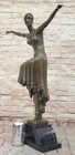 Collectible Bronze Sculpture Statue Art Nouveau Signed chiparus brown Patina Lrg