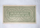 1893 World s Fair columbian Exposition In Chicago -children s Special Ticket