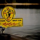 Vintage Paw Paw Bait Porcelain Sign topper Fishing Bait Lures Michigan Gas Oil