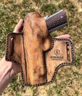 Hand Made Rugged Leather 1911 Pistol Holster  Tooled Leather 