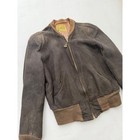 Vintage Grais Brown Leather Bomber Jacket Mens Quillon Zip Varsity 1950s 50s