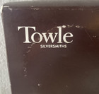 Set Of 4 Vintage Towle Cut Crystal Coasters Silverplate Trim Floral Design Nib