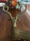 Antique Vintage Dhokra Tribal Indian Art Bronze Brass Antelope Deer Figure