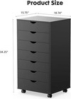 7 Drawer Chest Wood File Cabinet Rolling Organization Storage Dresser W