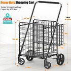 455lbs Shopping Cart For Groceries  Large Heavy Duty Grocery Cart On Wheels     