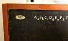 Vintage Atf Toys Wood Framed Chalkboard With Tray   Alphabet - 37  X 25  - Rare