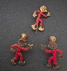 Vintage Reddy Kilowatt Advertising Pin   Screwback Earrings Set Red Enamel Elect