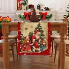 Linen Vintage Christmas Table Runner 72 Inches Long Santa Home Kitchen Yellow 