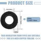 24 Pcs 3 4 Inch Pipe Insulation Foam Tube 3 3 Ft X Inch  Black