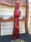 Empty Moselland Riesling Happy Cat Red Wine Bottle Kitsch Mosel Art Glass 13   
