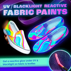 Glow In The Dark Fabric Paint - Pack Of 8 Neon Fabric Paint Colors For Clothes  