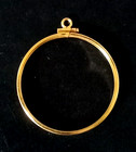 One Gold Color Coin Bezel For Mexican 50 Pesos Frame Mount Holder Pendant Screw