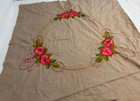 Antique Embroidered Needlework Royal Society Tablecloth To Complete