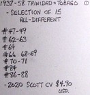 1937-58 Trinidad   Tobago  47-88  F vf  Used - Lot Of 15 All Different