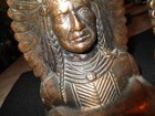 Antique Brass Indian Chief Bust Bookends