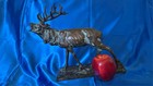Antique 1900s European Bronze Figurine Of A Stag - Signed