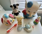 Vtg 60s 70s Edward Mobley Squeaker Rubber Plastic Toy Baby Rattles Mixed Lot