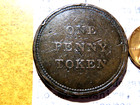 High Grade 1812 Tredegar Iron Company Large One Penny Mine Token   Cond11