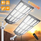 11000w Commercial Solar Street Light Security Flood Lamp Motion Sensor Dusk-dawn