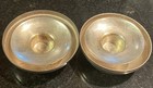 Vintage Shabbat Round Candle Holders Travel Set  2pc Israel Hebrew Brass Metal