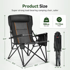 Oversized Camping Chair High Back Portable Chair Heavy Duty Support 500lbs Black