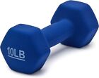 Neoprene Coated Hexagon Workout Dumbbell Hand Weight  10 Pound  Pair  Navy Blue