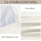100  Blackout Pinch Pleated Curtains Linen 90 40 w X 90 l  pack Of 2  Natural