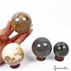4180 Ct Natural Untreated Multi Gems Healing Crystal Sphere Gems Lot With Stand