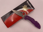 Spyderco Delica 4 Knife Vg-10 Plain Edge New Purple Edc Flat Ground  C11fppr