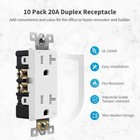 50 Pack Outlet Socket Decora Duplex Receptacle 20 Amp 125 Volt Grounding