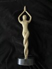 Vintage Brass Dancing Figure Sculpture Mcm-style Modernist Female Statue 12   