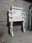   2 Piece Antique Carved Oak Fireplace Mantel   66 X 98 42 Opening   Salvage
