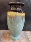 Drip Glaze Vase Brown Turquoise Green Blue Teal Yellow Vintage Large Pottery 10 