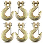 6pack 1 4   Heavy Duty Chain Hook  Forged Steel G70 Clevis Grab Hook With Saf   