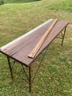 1920s Wallpaper Table Folding With Original Ruler Farmhouse Rustic Work Table 