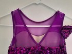 Ice Figure Skating Competition  Girls  Dress Purple Sequins Mesh Spandex Sz Lc