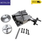 New Rotary Table Horizontal Vertical With 65mm 4 Jaw Lathe Chuck Backplate Usa