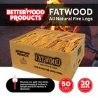 Better Wood Products Fatwood All Natural Fire Logs  Wood Fire Starter  50 Pounds