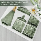 5-piece Diamond-cut Glass Bathroom Accessories Set  Rust-proof Toothbrush Holder