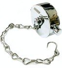 1-1 2  Nst Nh Fire Hose Hydrant Cap Polished Chrome On Brass   Stainless Chain 