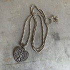 Sterling Silver Tree Of Life Heart Pendant On Round Ball Link Chain 
