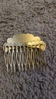  Vintage Hair Comb Metal Cloisonn   Butterfly Floral Green Barrette Goldtone  