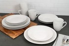 Simply Round Dinnerware Set 16 Piece White Kitchen Plates Bowls Dishes